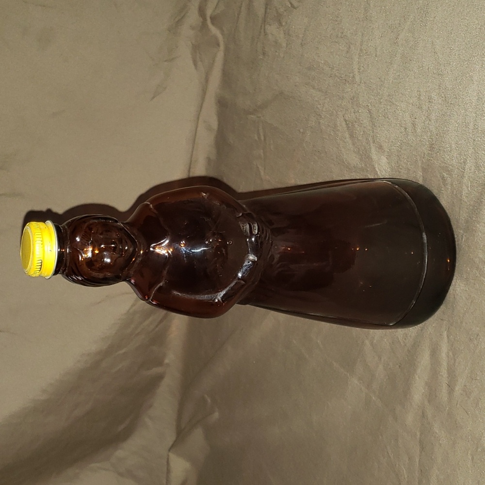 Vintage Retro Ms Butterworth Aunt Jemima maple syrup amber jar glass  1963